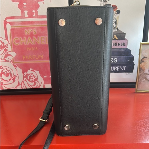 Michael Kors Black top handle Handbag with Gold Accents - Picture 5 of 13